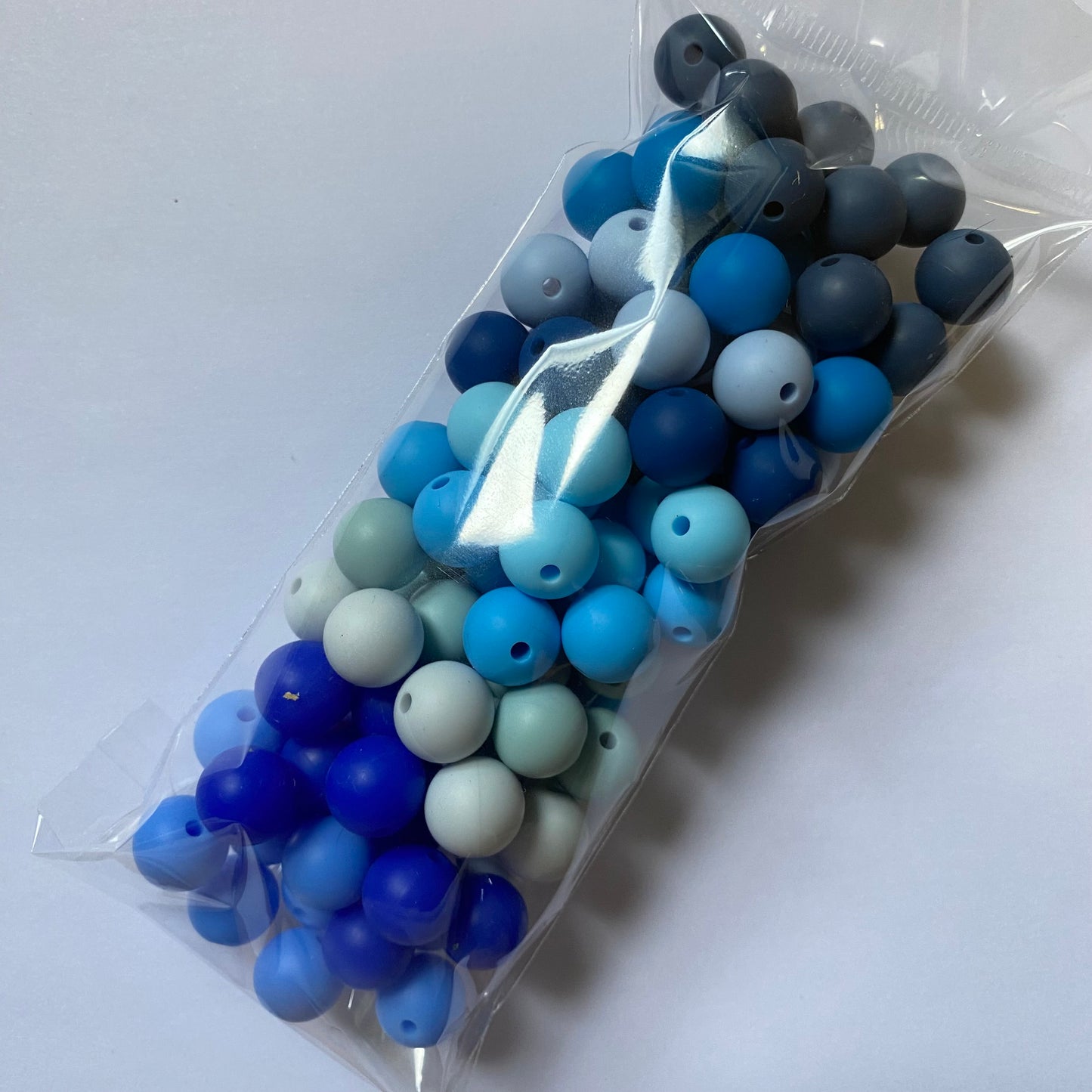 12mm Silicone Round Bead Pack | Shades of Blue ๐
