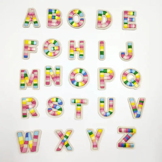 5.5cm Rainbow Letter Patches