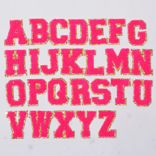 6.2cm Letter Patches - Hot Pink