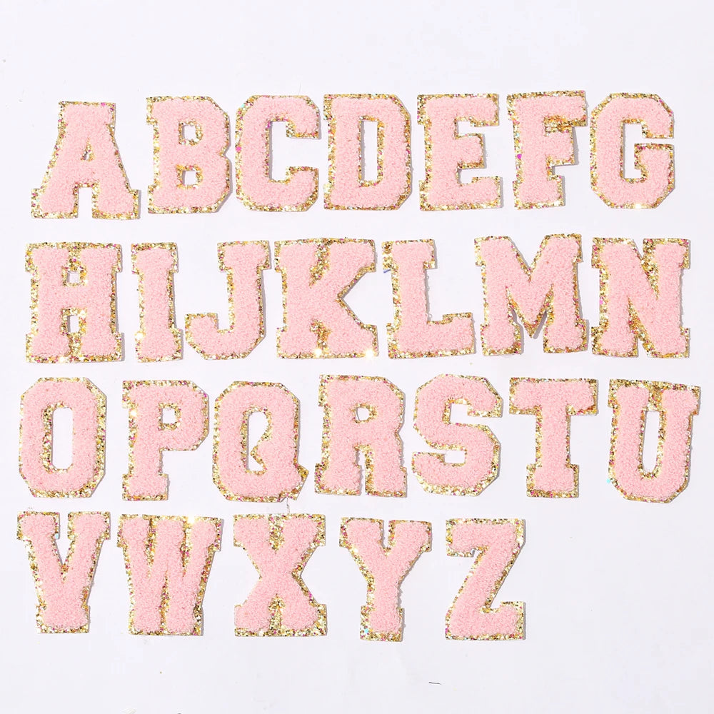 6.2cm Letter Patches - Pink