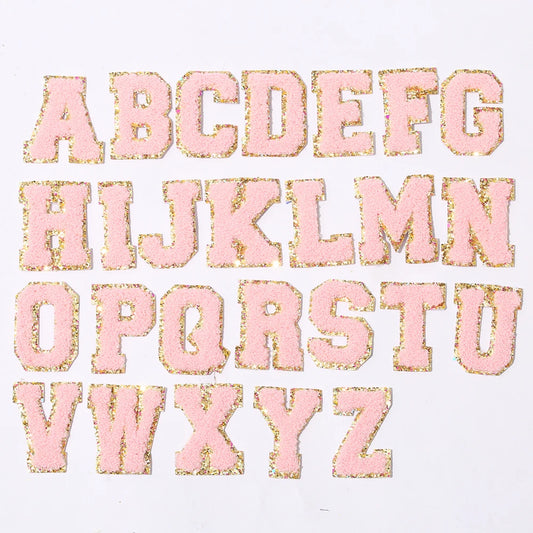 6.2cm Letter Patches - Pink