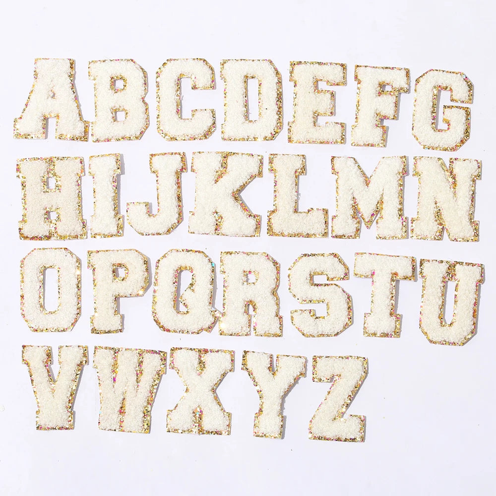 6.2cm Letter Patches - White