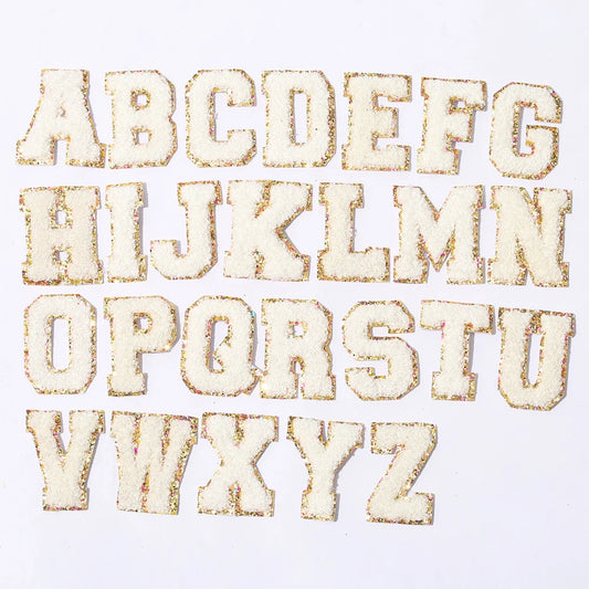 6.2cm Letter Patches - White