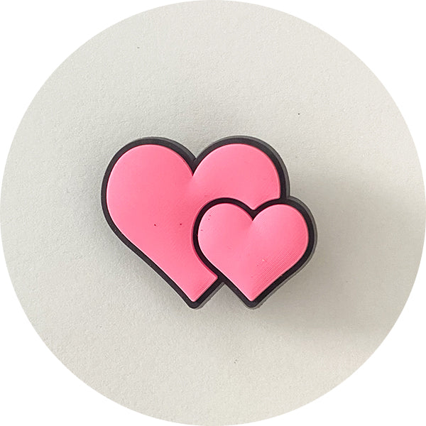 π Shoe Charm - Double Heart