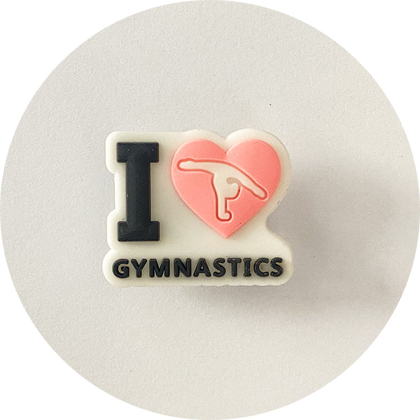 Shoe Charm I love Gymnastics LooLoo Chews