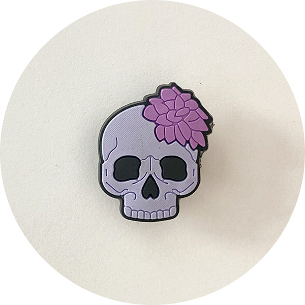 π Shoe Charm - Purple Skull