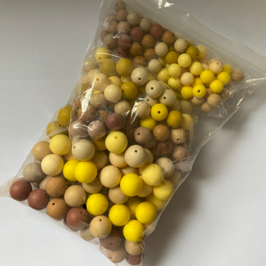 Silicone Round Bead Value Pack | Shades of Yellow 💛