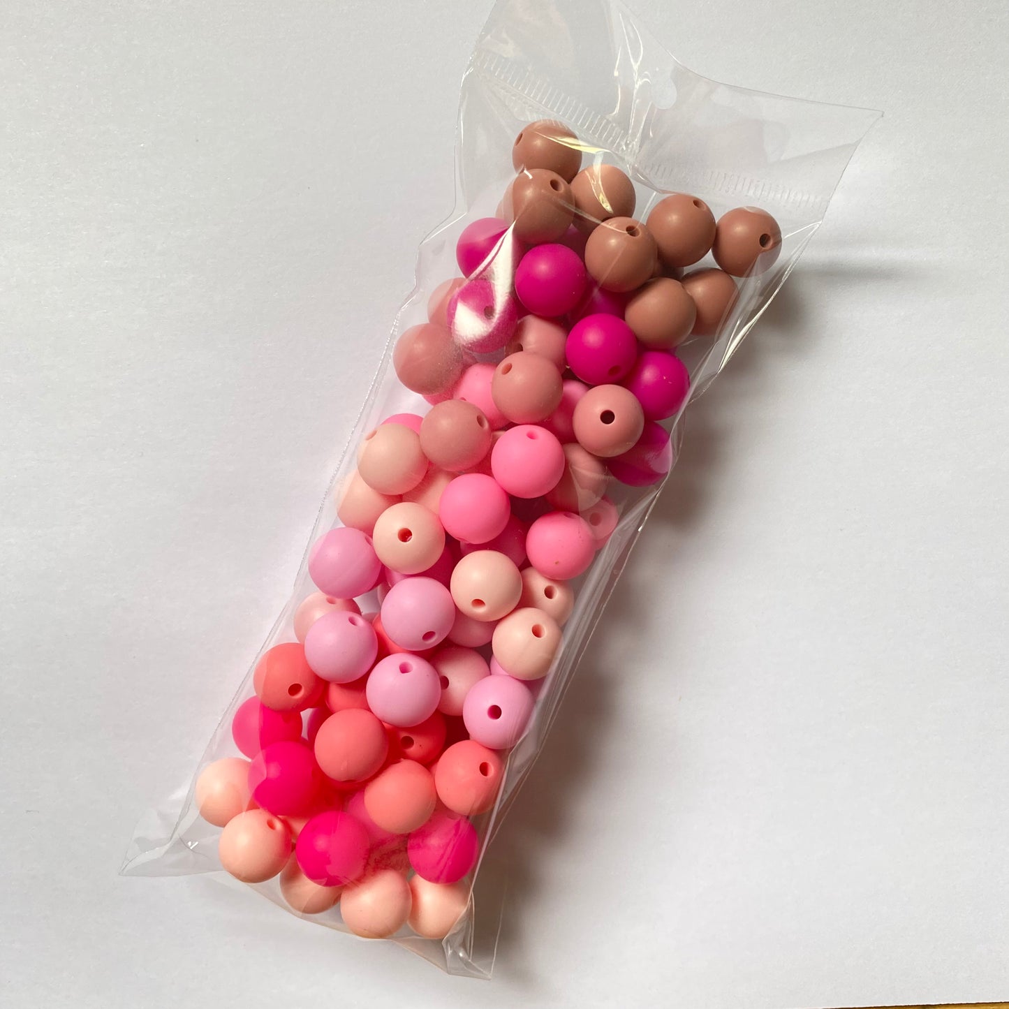 12mm Silicone Round Bead Pack | Shades of Pink ๐