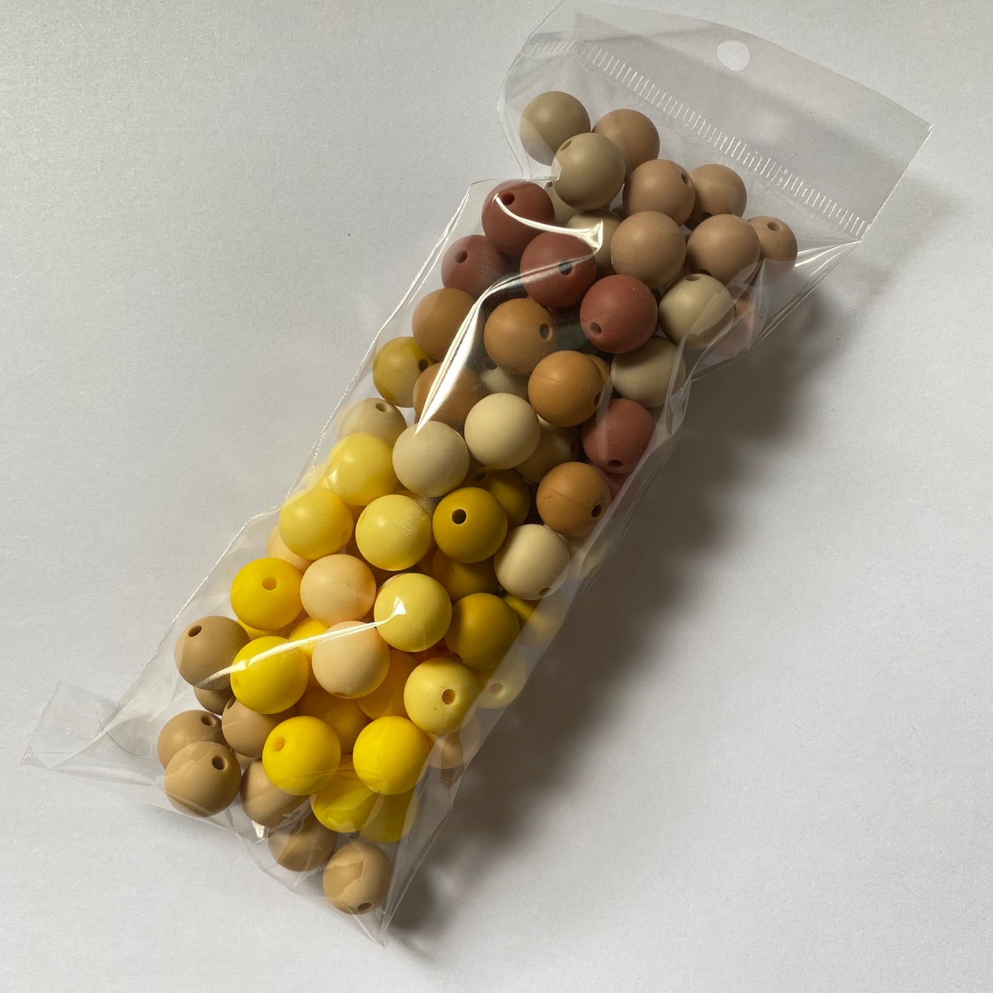 12mm Silicone Round Bead Pack | Shades of Yellow ๐