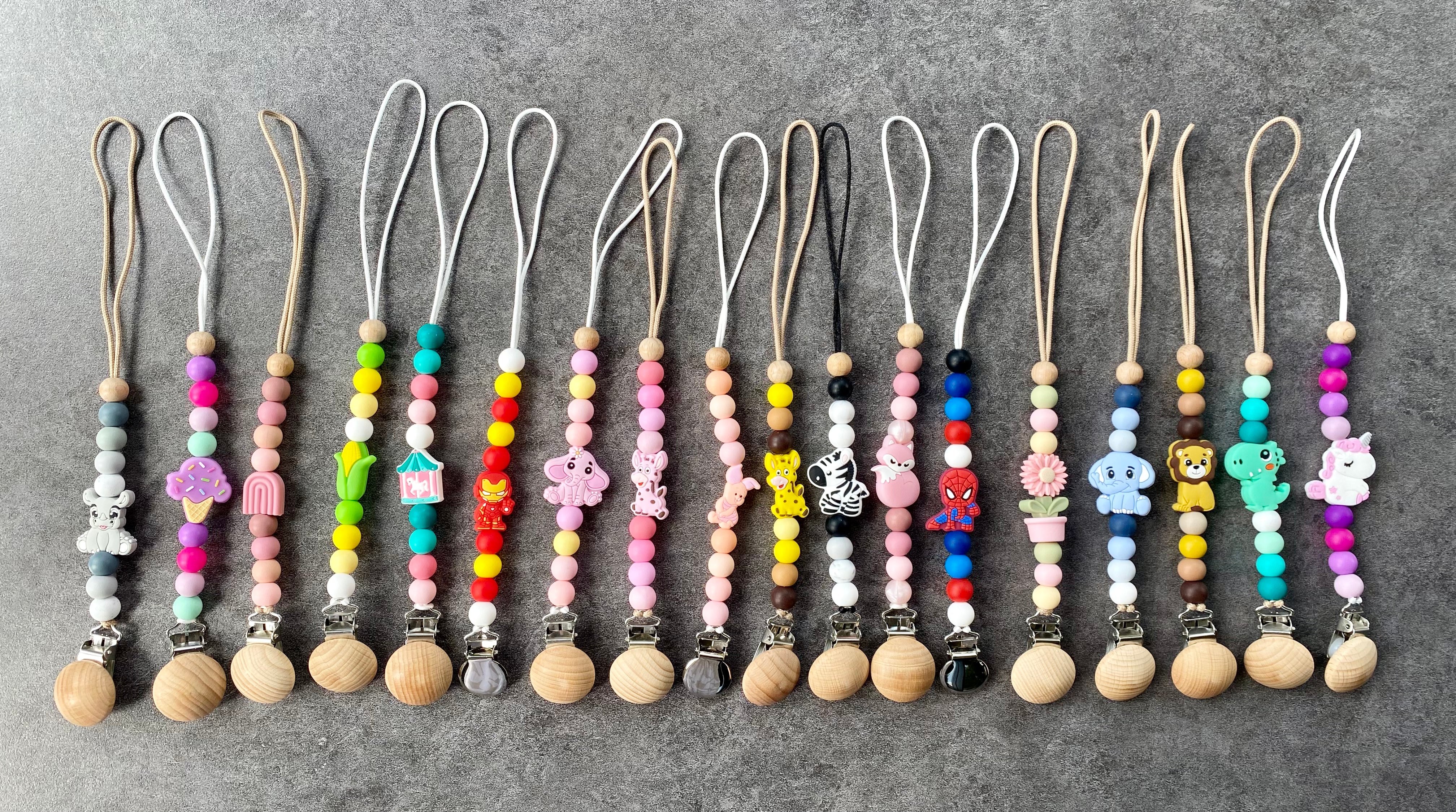 Macrame Diy Pacifier Holder Beads Ready-Made Dummy Clips – LooLoo