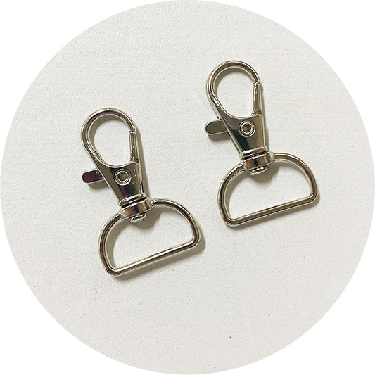 Lanyard Swivel Clips - Silver (Straight Bottom)