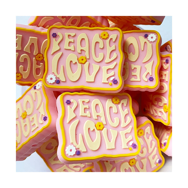 Silicone Peace Love Beads