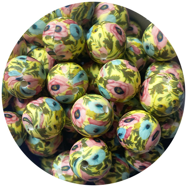 Silicone Printed Round Beads