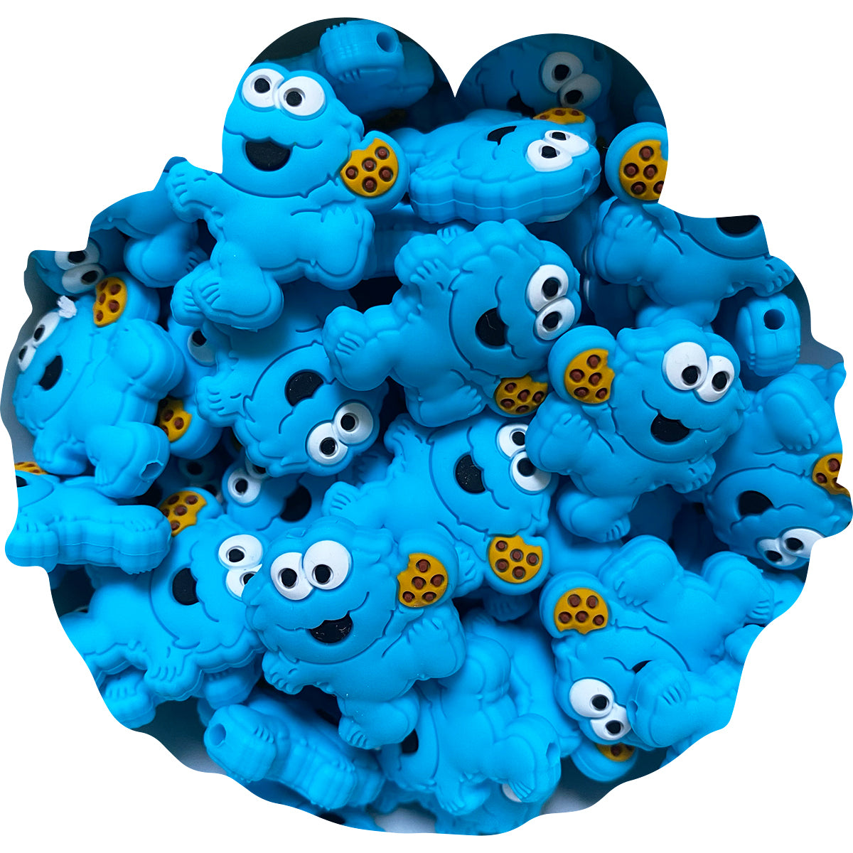 Silicone Cookie Monster Beads