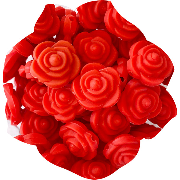 Silicone Mini Rose Bead