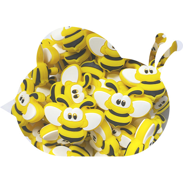 Silicone Smiley Bee Beads