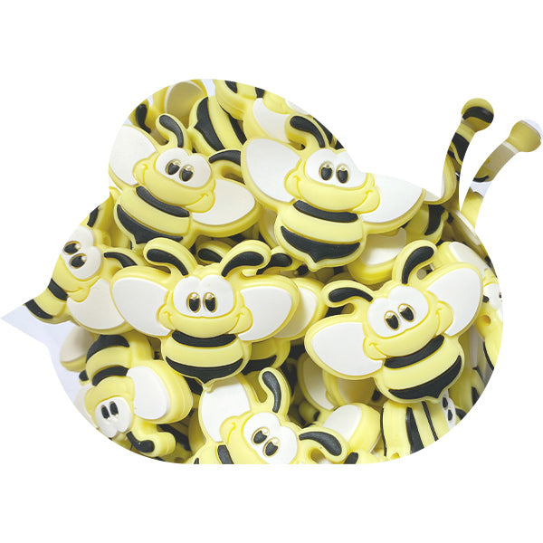 Silicone Smiley Bee Beads
