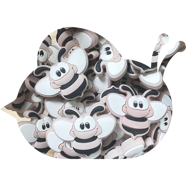 Silicone Smiley Bee Beads