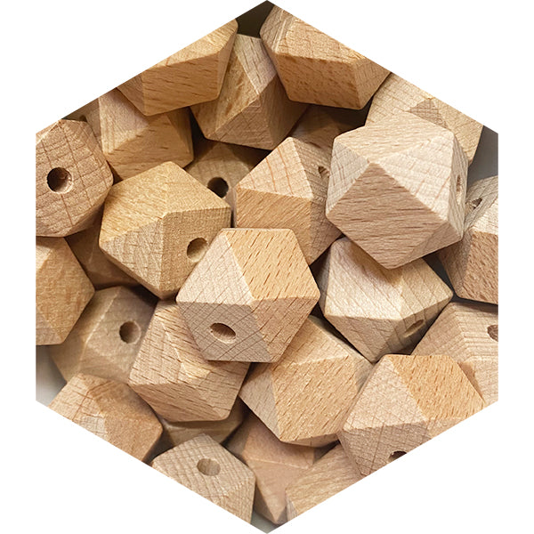 Beech Wood Hexagon Beads