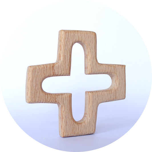 Beech Wooden Teether - Cross