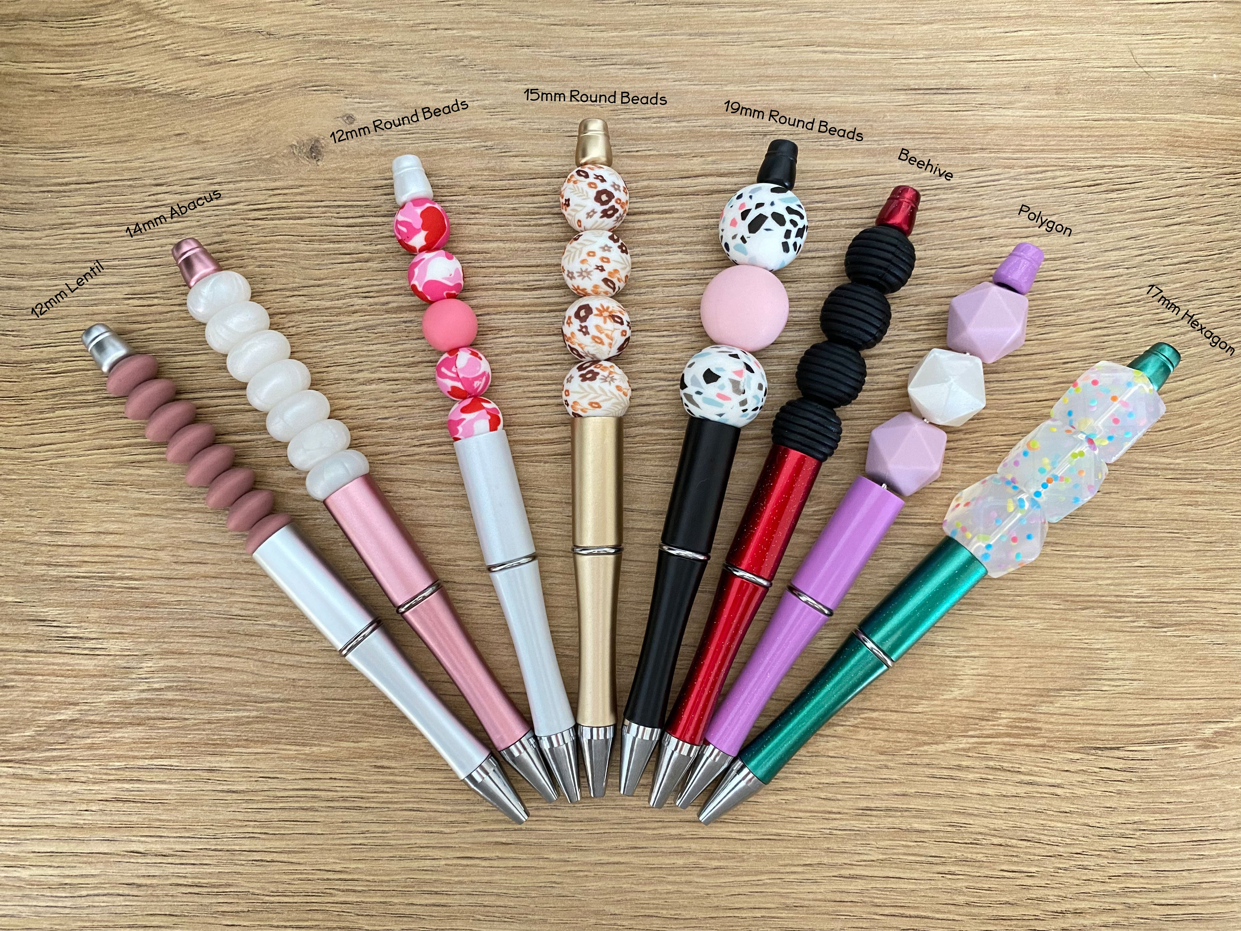 Beadable Pen Bead Pens With Assorted Beads For Pens Multicolor