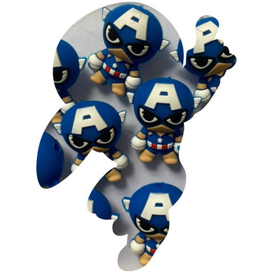 Silicone 3D Captain America Bead