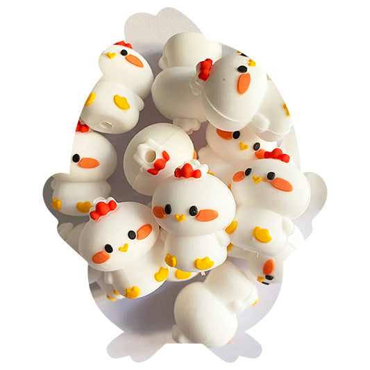 Silicone 3D Chicken Beads