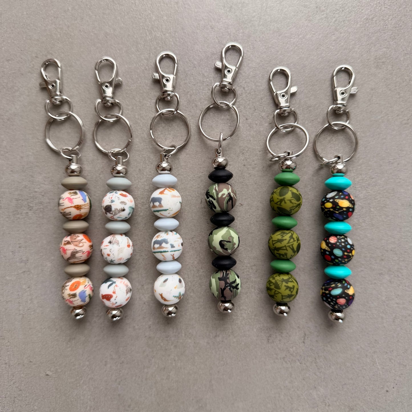Silicone Beaded Keyrings