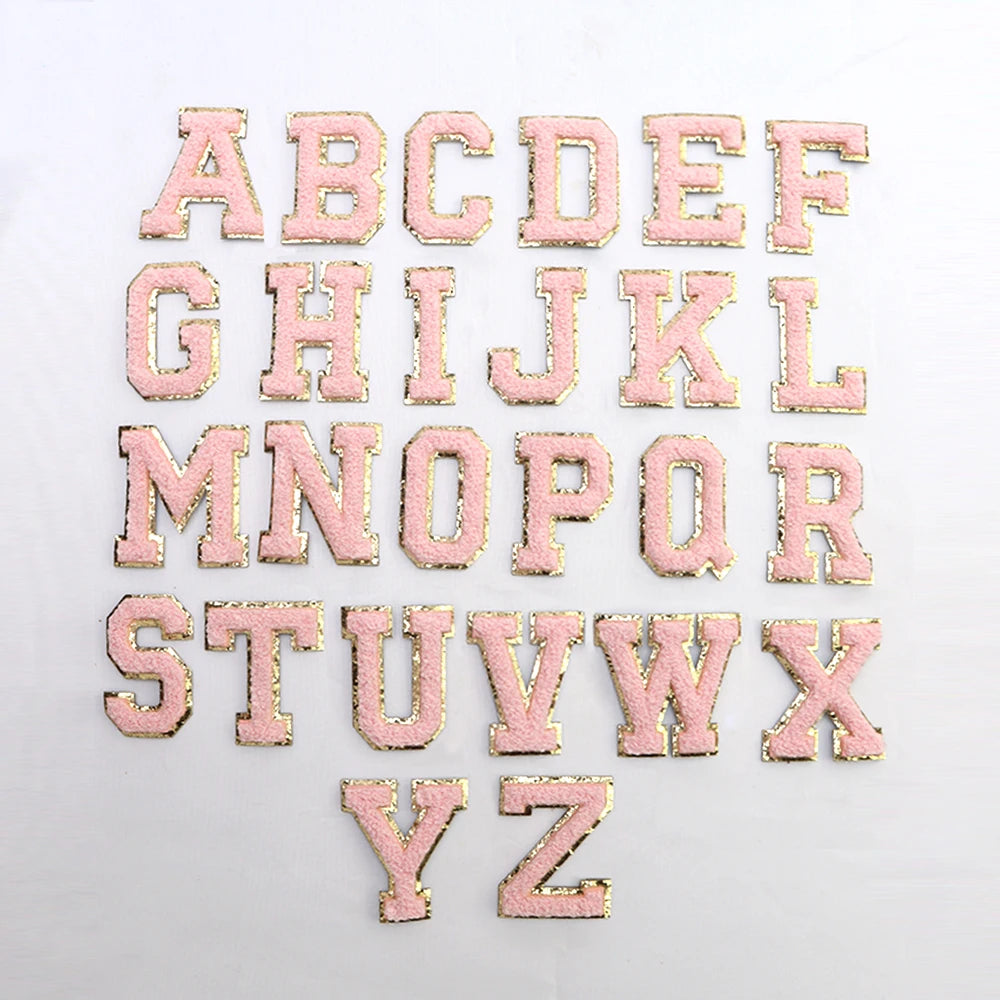 5.5cm Letter Patches - Pink