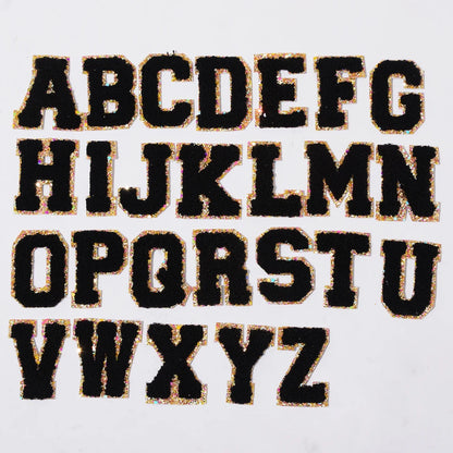 6.2cm Letter Patches - Black