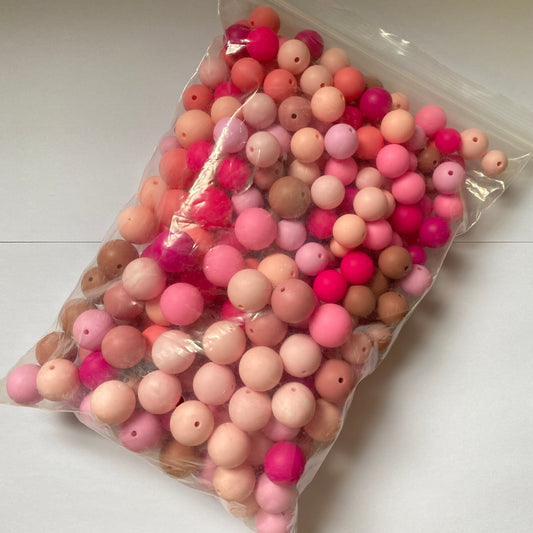 Silicone Round Bead Value Pack | Shades of Pink 💗