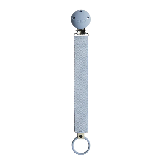 BIBS Ribbon Pacifier Clip - Dusty Blue
