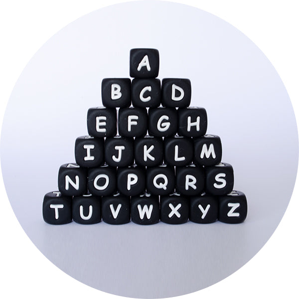 12mm Silicone Square (Black) Alphabet Starter Kit - 125 letters