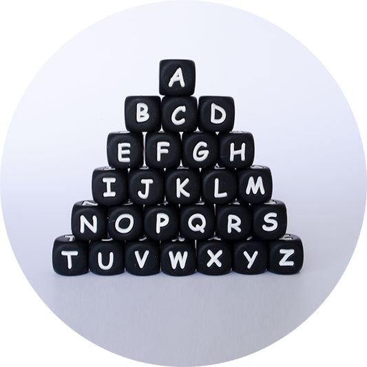 12mm Silicone Square (Black) Alphabet Starter Kit - 125 letters