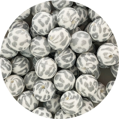 Silicone Printed Round Beads