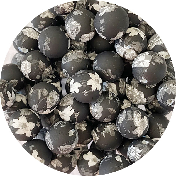 Silicone Printed Round Beads