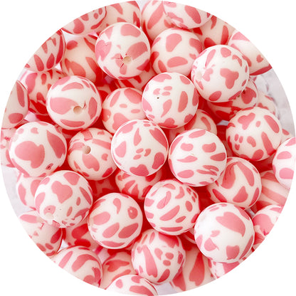 Silicone Printed Round Beads