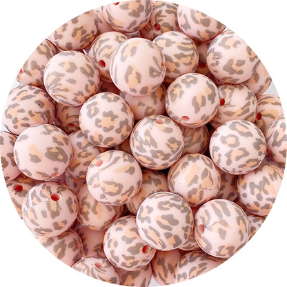 Silicone Printed Round Beads