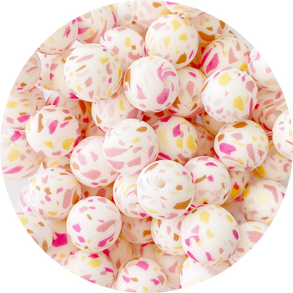 Silicone Printed Round Beads