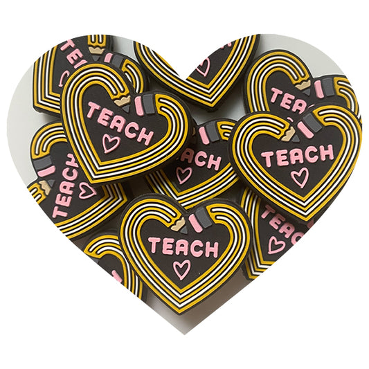 Silicone Teach (Pencil Heart) Bead