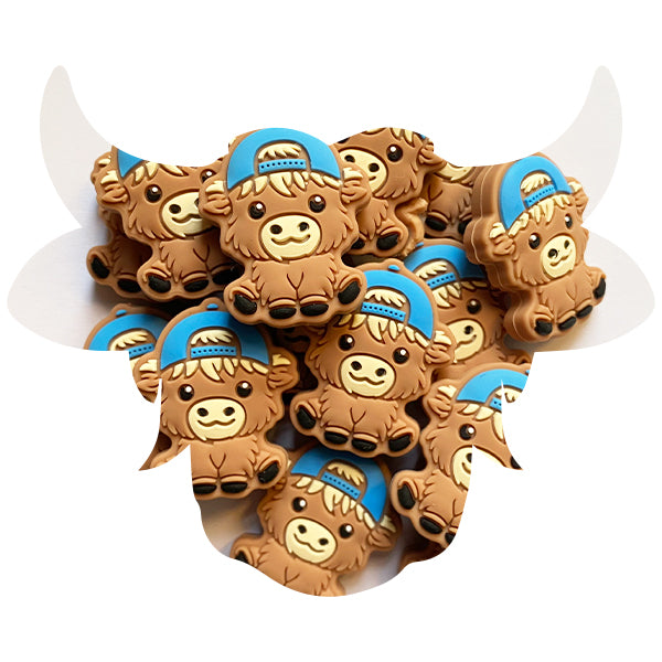 Silicone Highland Cow Boy Beads