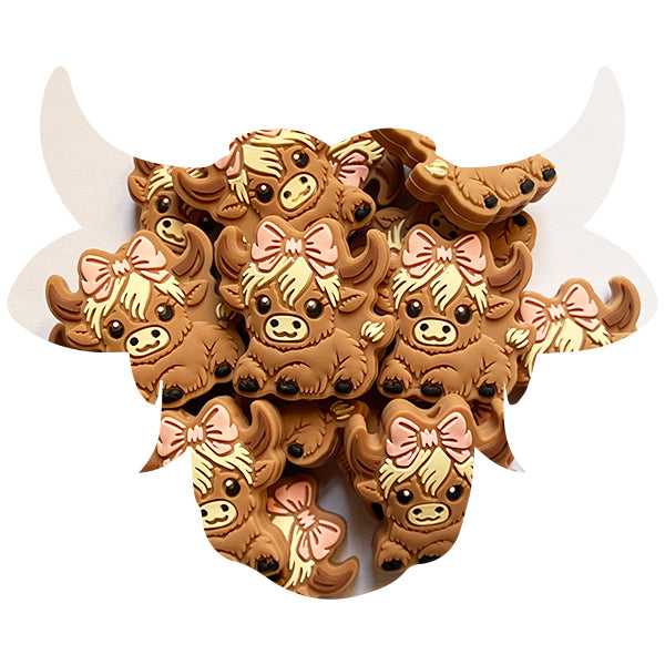 Silicone Highland Cow Girl Beads