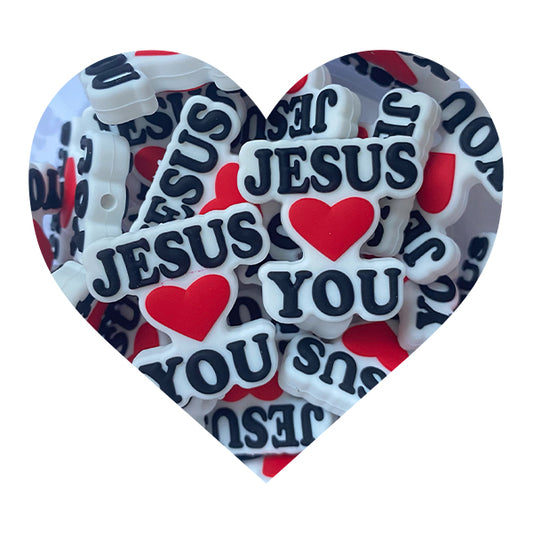 Silicone 'Jesus Loves You' Bead