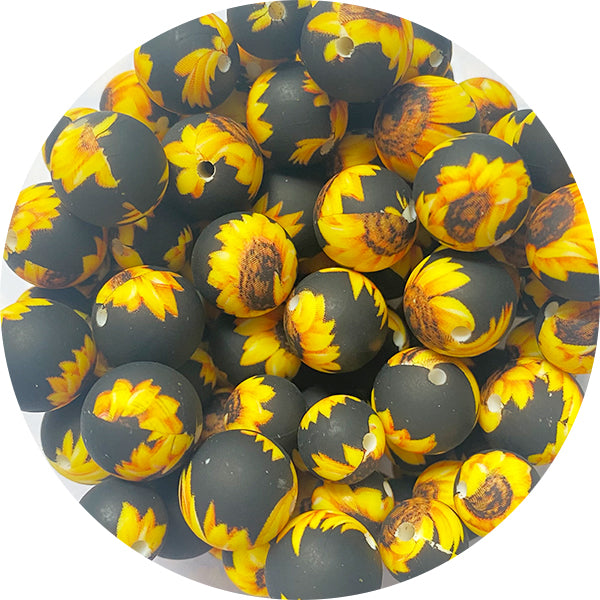 Silicone Printed Round Beads