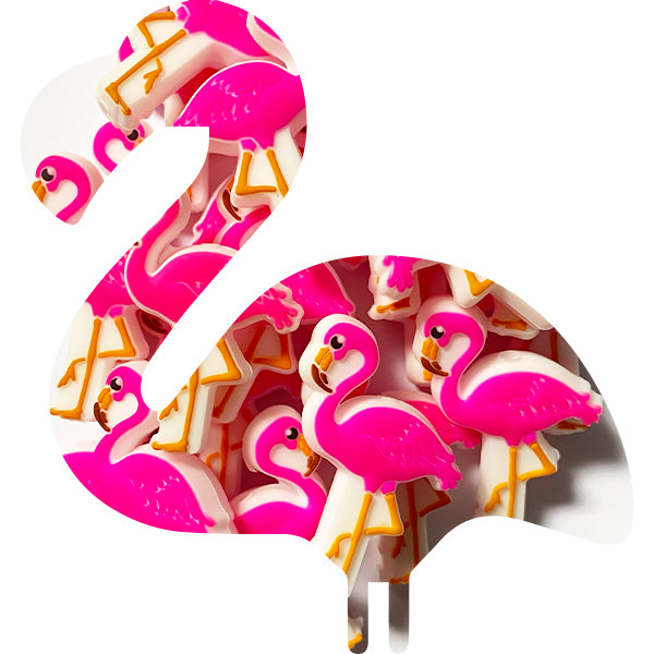 Silicone Pink Flamingo Bead