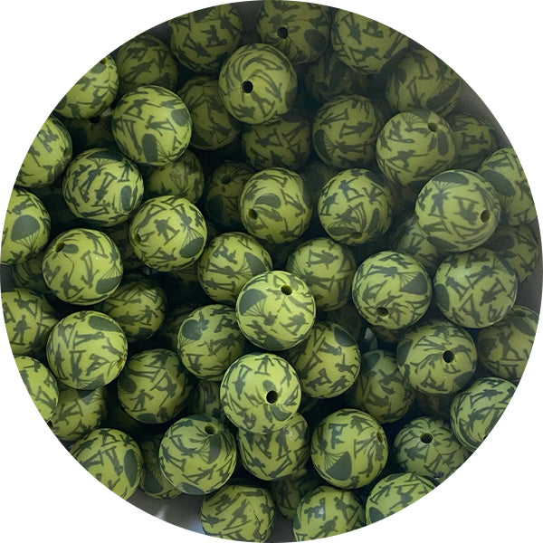 Silicone Printed Round Beads