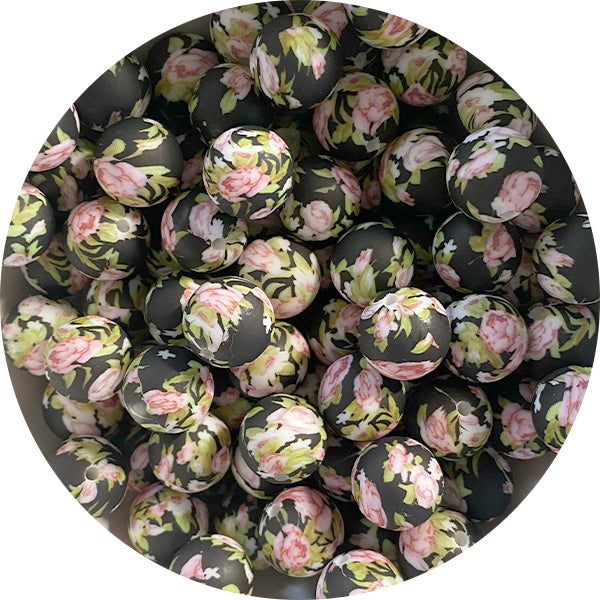 Silicone Printed Round Beads