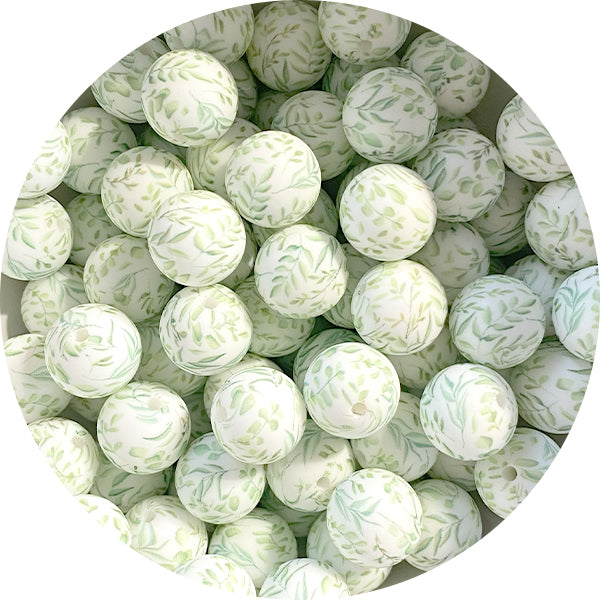 Silicone Printed Round Beads