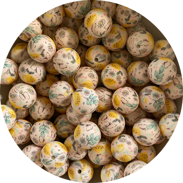 Silicone Printed Round Beads