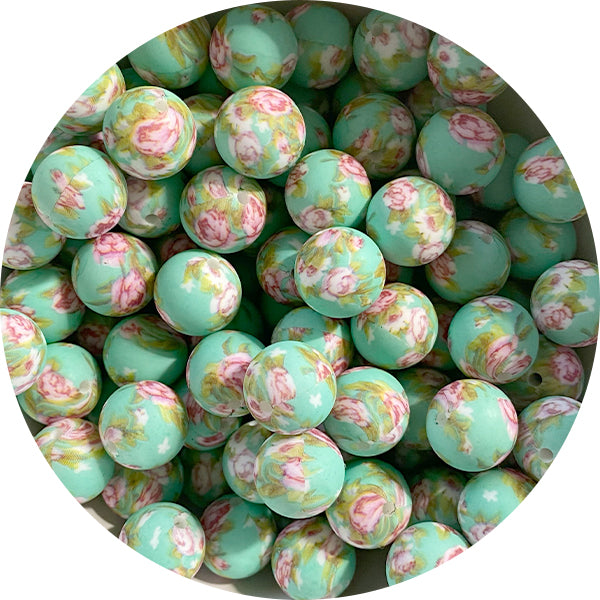 Silicone Printed Round Beads